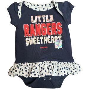 Reebok Navy Little NY Ranger NHL Team Apparel Short Sleeve One Piece Size 0/3 M